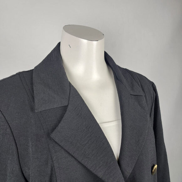 Frank Lyman Black & Gold Button Blazer Size 14 - Picture 2 of 7